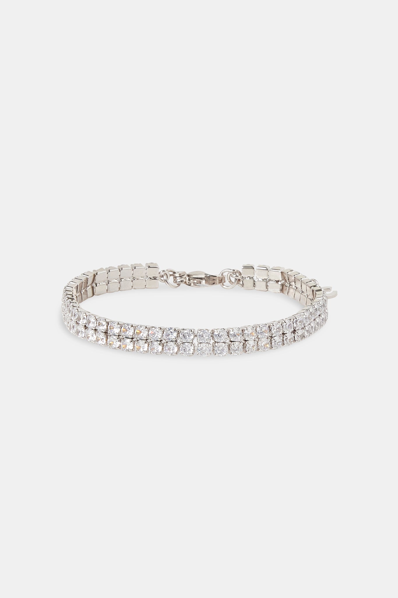 Doppeltes Tennisarmband mit Eisverzierung – 6 mm